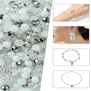 Mixed Styles Glass Beads, Faceted, Round, White, 4x4mm,Hole:0.70mmabout 500pcs/set(GLAA-YWC0004-01A)