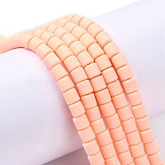 Handmade Polymer Clay Bead Strands, Column, Light Salmon, 6.5x6mm, Hole: 1.2mm, about 61pcs/strand, 15.75 inch(40cm)(X-CLAY-ZX006-01H)