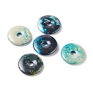 Synthetic Turquoise Pendants, Donut/Pi Disc, 40x5mm, Inner Diameter: 8mm(G-K317-E06)