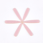 Cellulose Acetate(Resin) Big Pendants, teardrop, Pink, 53~54x10~10.5x2.5mm, Hole: 1mm(KY-T008-14G)