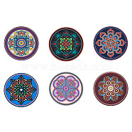 Beadthoven 6Pcs 6 Style Silicone Hot Pads Holders, for Cooking and Baking Mat, Round & Flower Pettern, Flower Pattern, 128x3mm, 1pc/style(SIL-BT0001-01B)