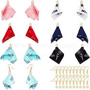 SUPERFINDINGS DIY 24 Pairs Faddish Dangle Earring Making Kits, Including 6 Colors Chiffon Big Pendants, Brass Earring Hooks & Jump Rings, Flower, Mixed Color, Pendants: 53~54x36~37x26~27mm, Hole: 1.6mm(DIY-FH0002-15G)