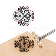 Stamping Embossing Soldering Brass with Stamp, for Cake/Wood, Clover Pattern, 40mm(AJEW-WH0123-016)