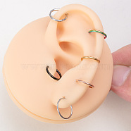 316L Surgical Stainless Steel Cartilage Earrings, Hoop Earrings, Hoop Nose Rings, Stainless Steel Color, 12mm, Pin: 0.8mm(WGCE3BC-01)