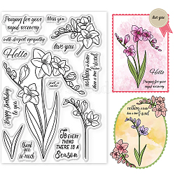 PVC Plastic Stamps, for DIY Scrapbooking, Photo Album Decorative, Cards Making, Stamp Sheets, Flower Pattern, 16x11x0.3cm(DIY-WH0167-57-0214)