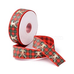 25 Yards Flat Christmas Theme Printed Polyester Grosgrain Ribbon, for DIY Jewelry Making, Colorful, 7/8~1 inch(23~25mm)(OCOR-C004-04D)