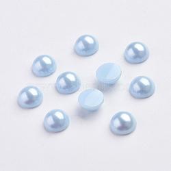 Spray Painted Imitation Pearl Acrylic Cabochons, Half Round/Dome, Light Blue, 8x4.8mm(ACRP-F001-8mm-FP32)