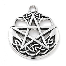 Tibetan Style Alloy Pendants, Star Charms, Antique Silver, 35x30x3mm, Hole: 3.2mm(FIND-I042-01AS-01)