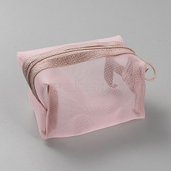 Nylon Storage Bags, Rectangle, Pink, 10.5x5.5x7.2cm(ABAG-WH20010-05C)
