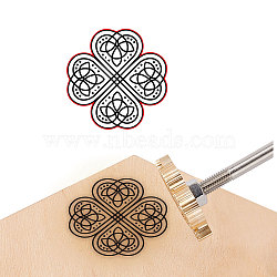 Stamping Embossing Soldering Brass with Stamp, for Cake/Wood, Clover Pattern, 40mm(AJEW-WH0123-016)