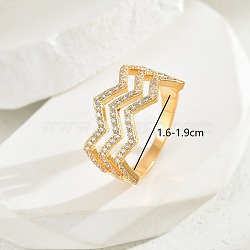 Exquisite minimalist copper inlaid zircon fashion versatile ring ladies party gift.(FB4017-1)