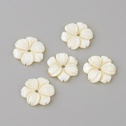 Natural Freshwater Shell Beads, Flower, Creamy White, 20x3.5mm, Hole: 2mm(SHEL-Q008-53)