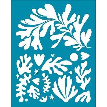 Silk Screen Printing Stencil, for Painting on Wood, DIY Decoration T-Shirt Fabric, Leaf Pattern, 100x127mm