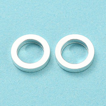 201 Stainless Steel Linking Rings, Round Ring, 925 Sterling Silver Plated, 10x2mm, Inner Diameter: 6.8mm