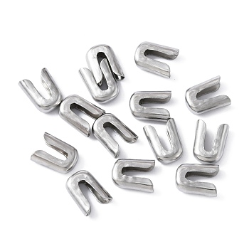 304 Stainless Steel Spiral Bone Tips, Chain End Cap Findings, Stainless Steel Color, 9x7x3mm, Hole: 6mm