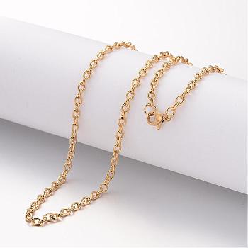 Ion Plating(IP) 304 Stainless Steel Necklace, Cable Chains, with Lobster Clasps, Golden, 17.72 inch(450mm), 2mm