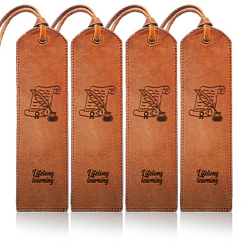 Cowhide Leather Labels, Handmade Embossed Tag, with Holes, for DIY Jeans, Bags, Shoes, Hat Accessories, Word, 180x50x1.2mm