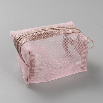 Nylon Storage Bags, Rectangle, Pink, 10.5x5.5x7.2cm