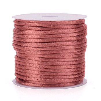 Nylon Thread, Rattail Satin Cord, Indian Red, 2mm, about 10.93 yards(10m)/roll