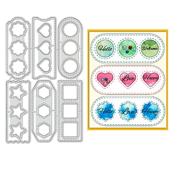 Geometric Theme Carbon Steel Cutting Dies Stencils, for DIY Scrapbooking, Photo Album, Decorative Embossing Paper Card, Greeting Card Mold, Mixed Shapes, 103x169x0.8mm