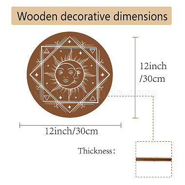 decoración creativa para colgar en la pared de madera natural(AJEW-WH0331-008)-2