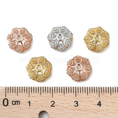 CZ Brass Micro Pave Cubic Zirconia Flower Bead Caps(X-ZIRC-L003-11mm-01)-3