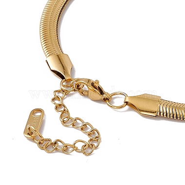 Black Enamel Heart Link Bracelet with Flat Snake Chains(BJEW-P284-07G)-4