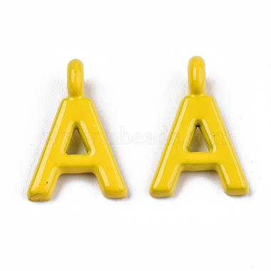 26 pièces connecteurs de liens alphabet en alliage peint à la bombe(PALLOY-T075-48-RS)-4