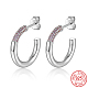 Boucles d'oreilles à tige en argent sterling plaqué rhodium anti-ternissement 925(JZ8068-1)-1