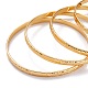 7Pcs Women's Simple Fashion Textured Vacuum Plating 304 Stainless Steel Stackable Bangles(BJEW-O182-07G)-3