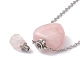 Openable Heart Natural & Synthetic Mixed Stone Perfume Bottle Pendant Necklaces for Women(NJEW-F296-05P)-4