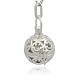 Silver Color Plated Brass Hollow Round Cage Pendants(KK-J216-09S)-2