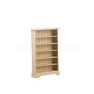 Miniature 6 Tiers Wood Bookcase Display Decorations, for Dollhouse, Rectangle, BurlyWood, 27x101x160mm(MIMO-PW0001-065)