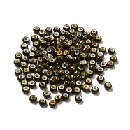 6/0 Opaque Glass Seed Beads, Round Hole, Rondelle, Coffee, 4~4.5x3~4mm, Hole: 0.8~1.5mm(SEED-P005-A15)