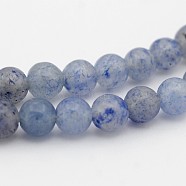 Natural Blue Aventurine Round Beads Strands, 4mm, Hole: 1mm, about 102pcs/strand, 15.7 inch(G-N0120-08-4mm)