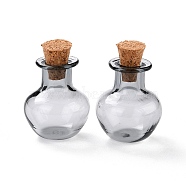 Round Glass Cork Bottles Ornament, Glass Empty Wishing Bottles, DIY Vials for Pendant Decorations, Gainsboro, 1.8x2.3cm(X-GLAA-D002-03E)