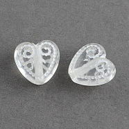 Transparent Acrylic Beads, Heart, Clear, 11.5x11.5x6.5mm, Hole: 1.5mm, about 1000pcs/500g(TACR-R109-02)