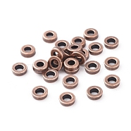 Tibetan Style Spacer Beads, Lead Free & Cadmium Free, Donut, Red Copper, 6x2mm, Hole: 2.5mm(LF0842Y-R)