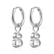 Stainless Steel Number 8 Dangle Earrings for Women(KV1004-2)
