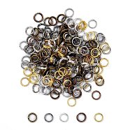 Mixed Color Iron Split Rings, Double Loops Jump Rings, 5x0.7mm, about 4.3mm inner diameter, about 6500pcs/500g(JRD5MM-M)