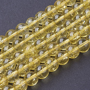 Citrine Beads Strands, Round, Synthetic Crystal, Dyed & Heated, 8mm, Hole: 1mm(X-G-C076-8mm-6A)