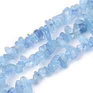 Natural Aquamarine Beads Strands, Chip, Grade A, 5~15x5~10x2~7mm, Hole: 1mm, about 130~140 pcs/Strand, 15.75 inch(40cm)(X-G-S363-019)