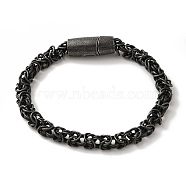 316 Surgical Stainless Steel Byzantine Chain Bracelets, Chainmaille Weaves Jewelry with Magnetic Clasps, Gunmetal, 8-5/8 inch(21.9cm)(BJEW-Q349-14B)