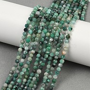 Natural Emerald Beads Strands, Faceted, Round, 3.5~4mm, Hole: 0.7mm, about 114pcs/strand, 15.39''(39.1cm)(G-M092-D01-02)