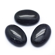 Synthetic Blue Goldstone Cabochons, Oval, 30x20x7~7.5mm(G-P393-H04)