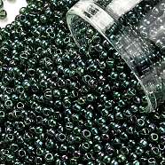 TOHO Round Seed Beads, Japanese Seed Beads, (322) Gold Luster Emerald, 11/0, 2.2mm, Hole: 0.8mm, about 1103pcs/10g(X-SEED-TR11-0322)