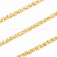 Iron Mesh Chains Network Chains, Unwelded, with Spool, Golden, Chains: 2.5mm thick, about 328.08 Feet(100m)/roll(CHN001Y-G)
