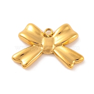 Ion Plating(IP) 304 Stainless Steel Charms, Bowknot, Real 18K Gold Plated, 10.5x15.5x2mm, Hole: 1.2mm(STAS-N103-182C-G)