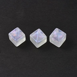 Transparent Acrylic Pendants, Glitter Powder, Cube Charms, Clear, 18x18x18mm, Hole: 3.6mm, about 88pcs/500g(OACR-P007-44)