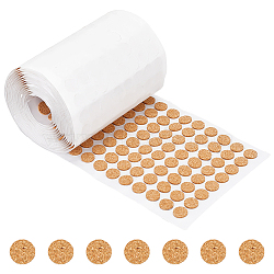 Cork Pads, with Self Adhesive Back, Non Slip Stickers, Anti Scratch Floor Pads, Silence Pad, for Furniture, Electrical Appliances, Daily Supplies, BurlyWood, 10x1.5mm, about 1400pcs/roll(FIND-WH0420-156A)